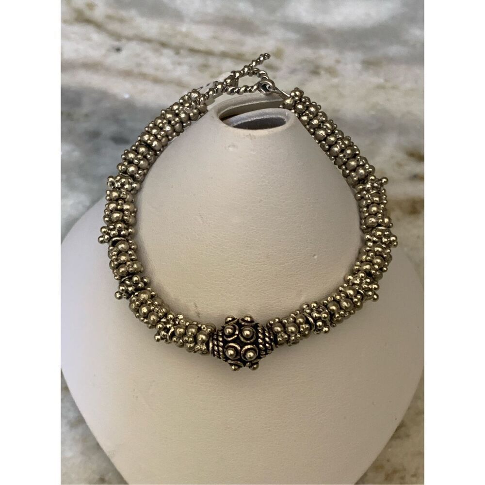 7” Handmade Bali Sterling Silver Bracelet #sterling silver bracelet